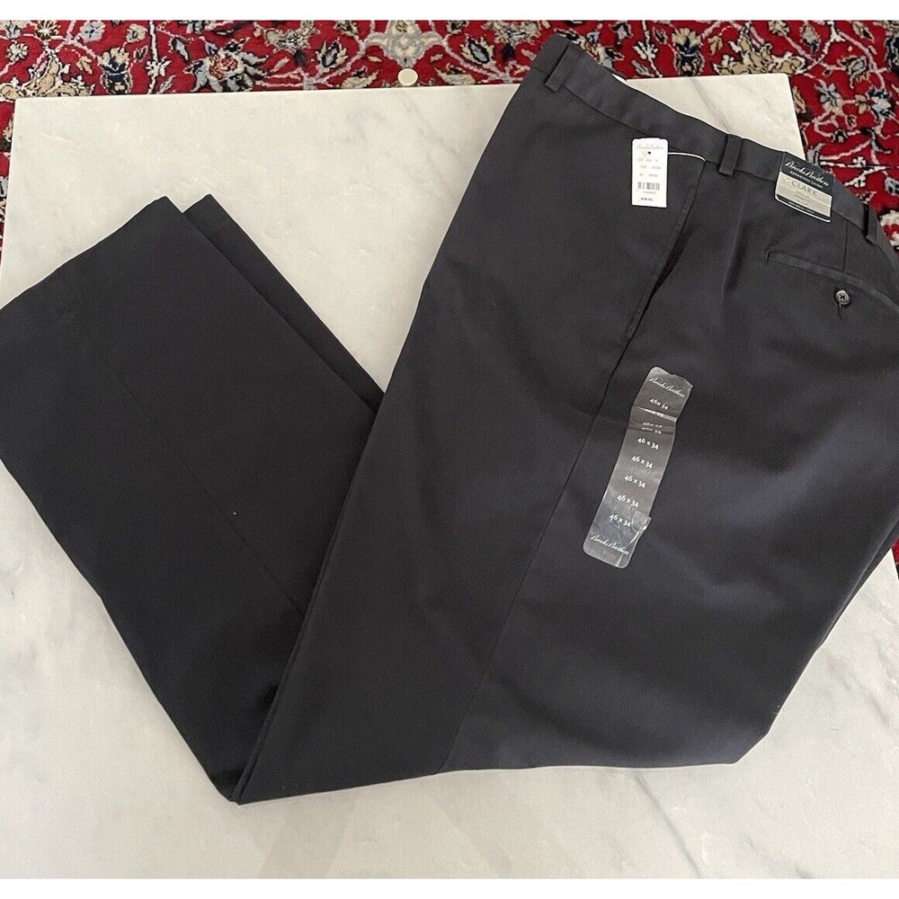 Brooks Brothers Clark Fit Advantage NAVY Blue Chino KHAKI Pants 46x34 NWT